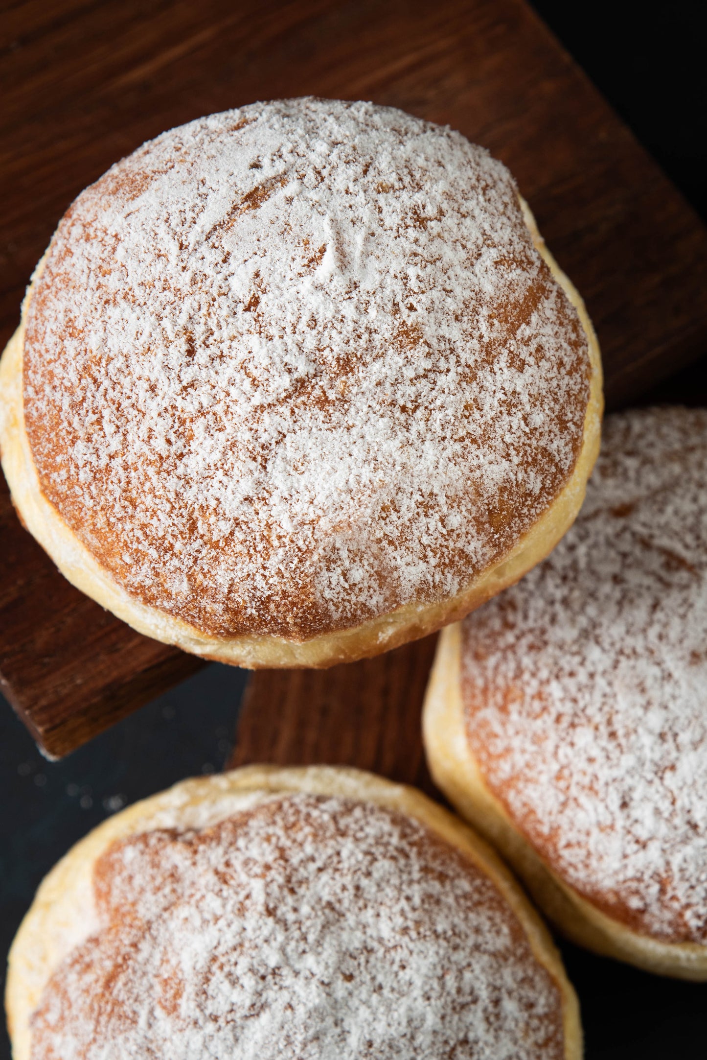 Dusted Strawberry Jam Doughnuts