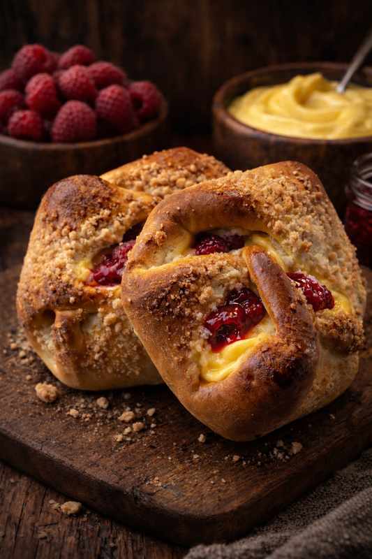 Custard & Raspberry Pocket